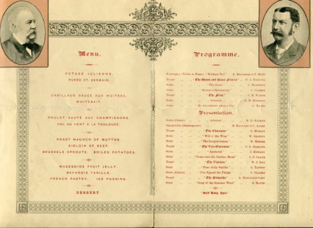 Speisekarte Darling and Son Drucker in London Innenseite